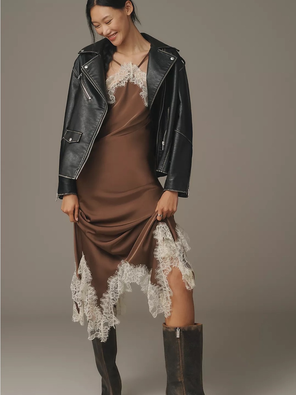 Anthropologie Blank NYC Black Pebbled Leather Moto Jacket
